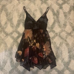 Dark Floral + Flowy Dress, Size S (US 4/6)